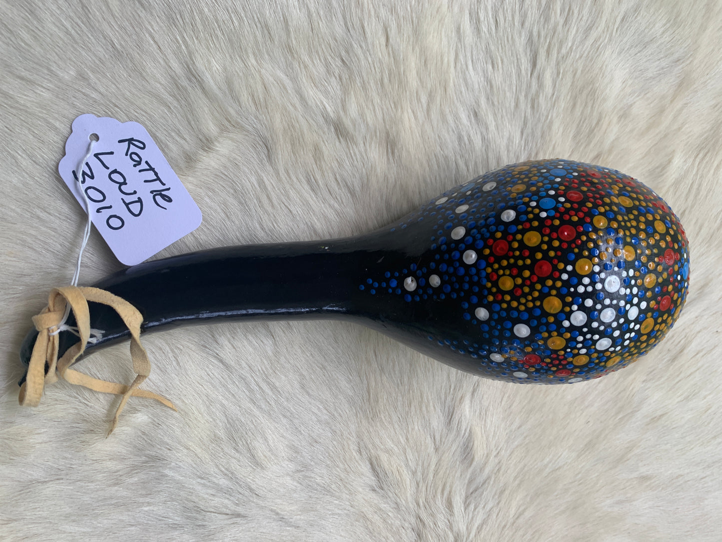 Handcrafted Painted Gourd Rattle #3010