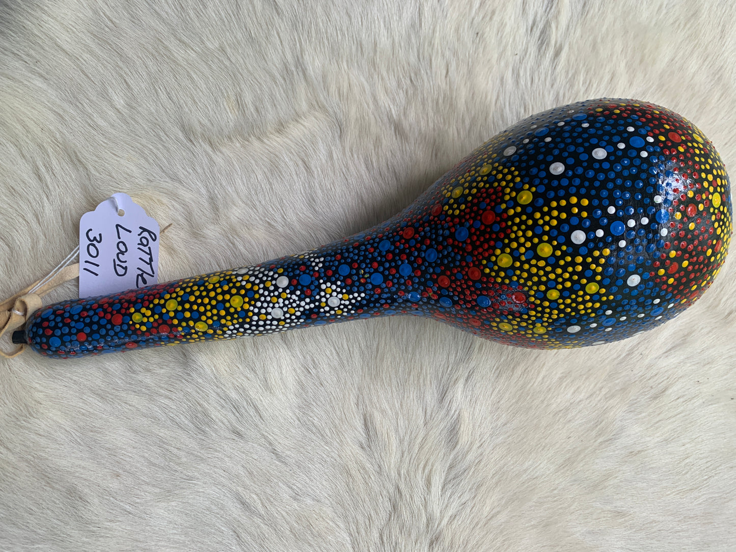 Handcrafted Painted Gourd Rattle #3011