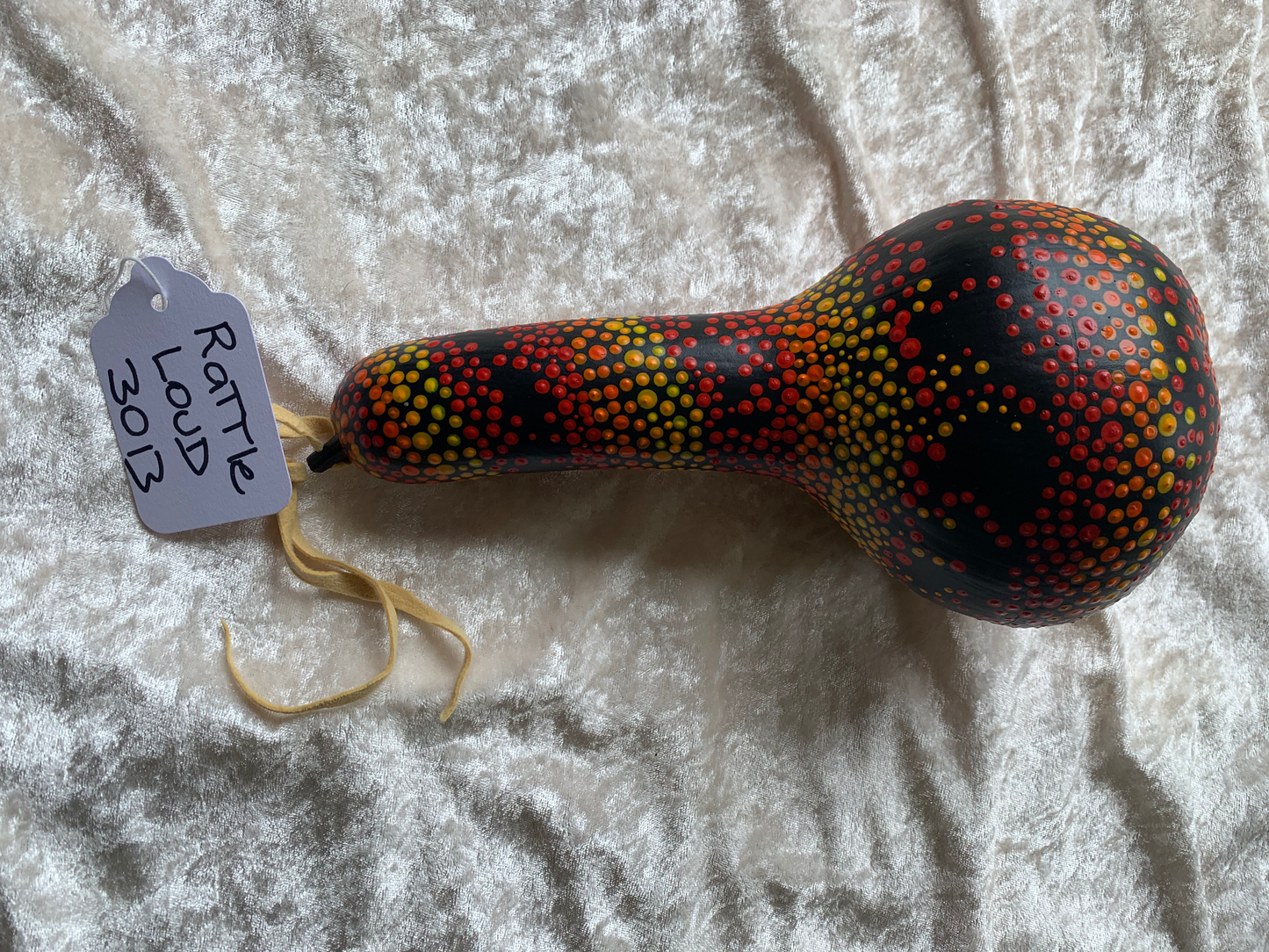 Handcrafted Painted Gourd Rattle #3013