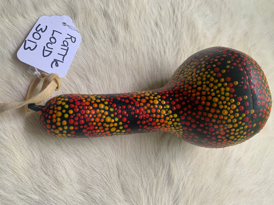 Handcrafted Painted Gourd Rattle #3013