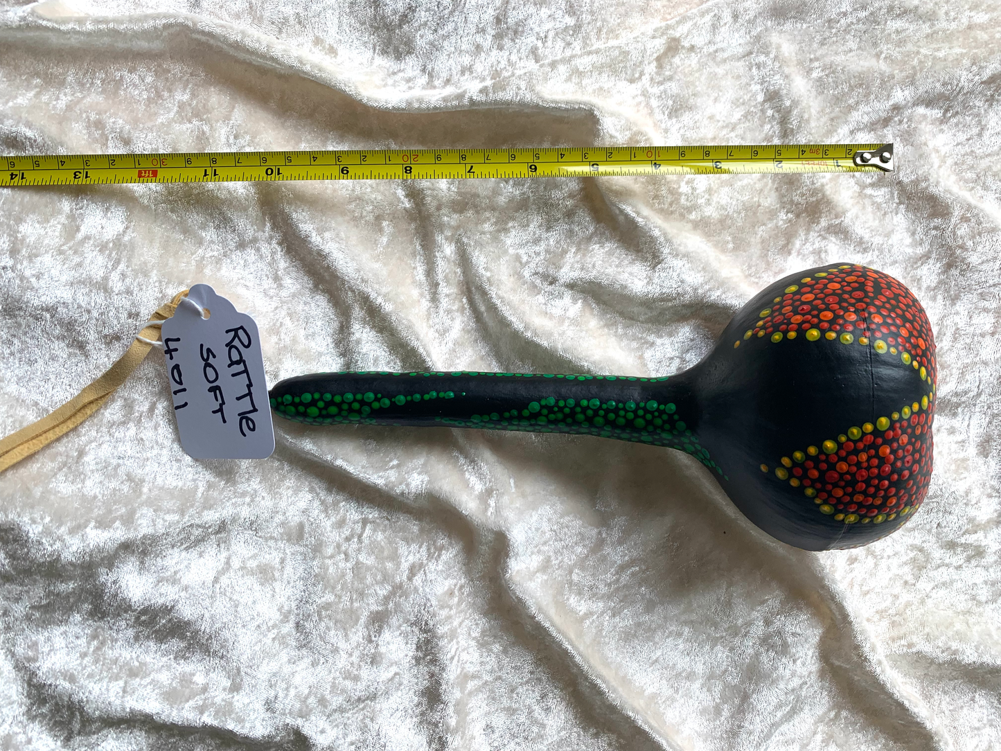 Handcrafted Painted Gourd Rattle #4011