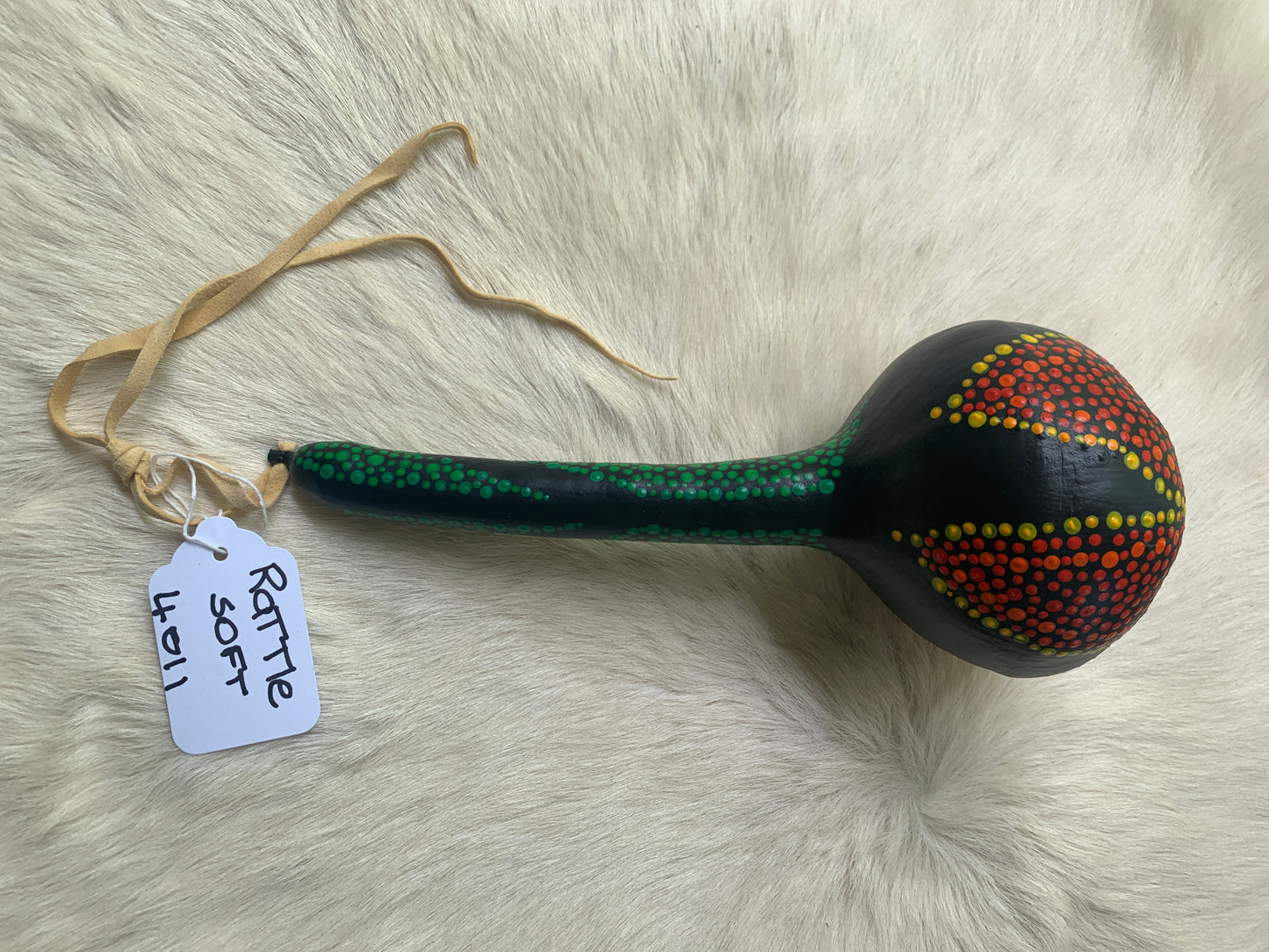 Handcrafted Painted Gourd Rattle #4011