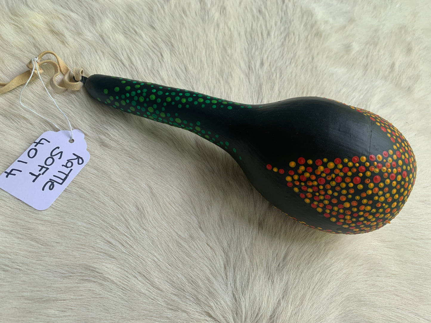 Handcrafted Painted Gourd Rattle #4014