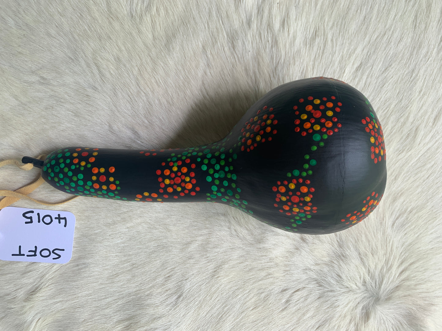 Handcrafted Painted Gourd Rattle #4015