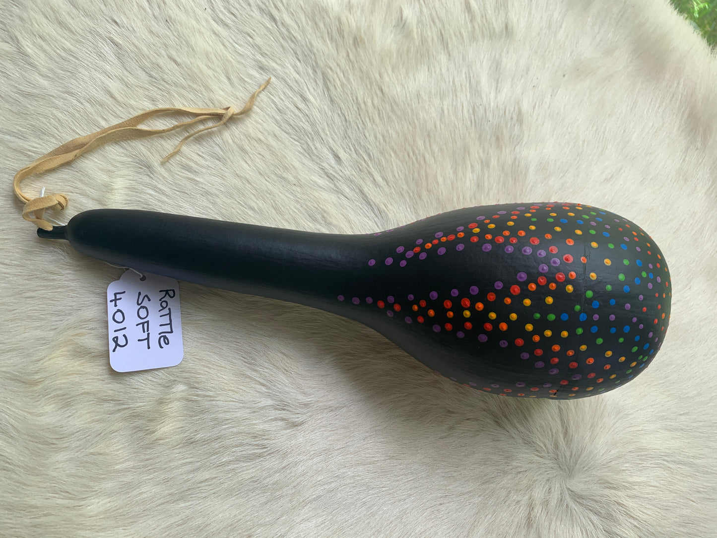 Handcrafted Painted Gourd Rattle #4012